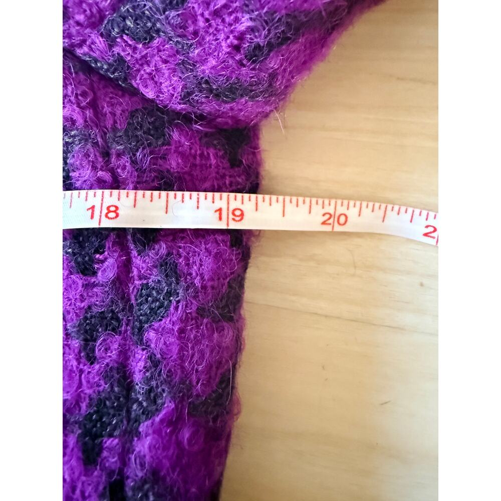 Vintage Mondi Purple Wool Houndstooth Knit Blazer 34/4-Euro Chic - Picture 12 of 12
